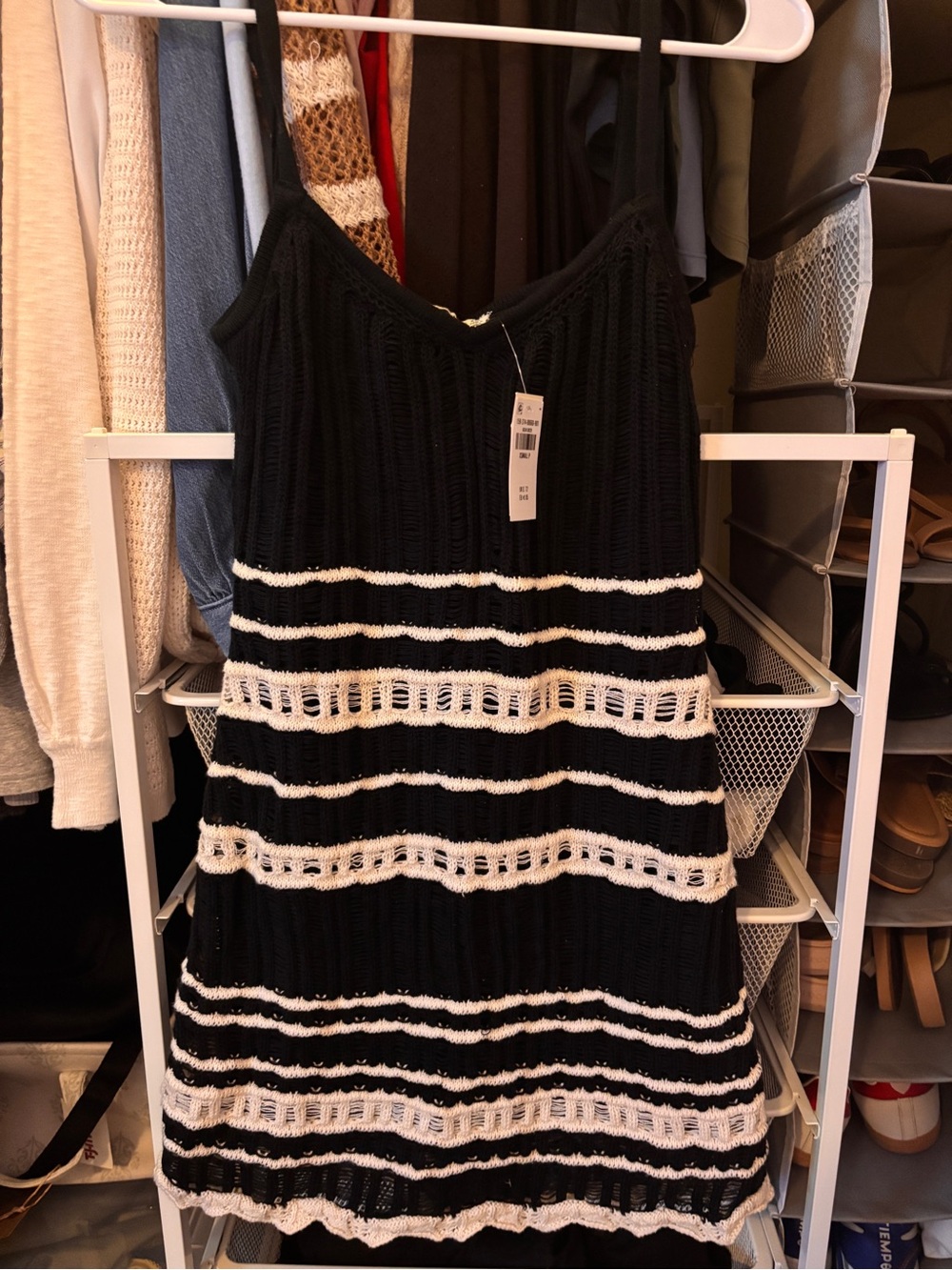 Abercrombie Black & White Striped Knit Sundress